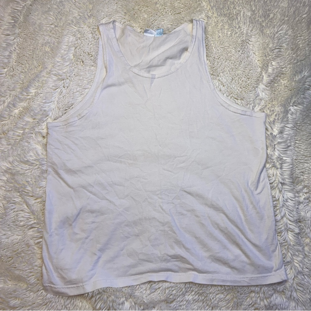 Prosperity Men's large Tank Top white classic tank top design 100% cotton